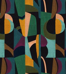 Fascination Fabric by Casamance Pourpre / Petrole