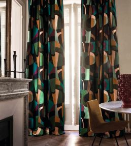 Fascination Fabric by Casamance Pourpre / Petrole