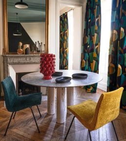 Fascination Fabric by Casamance Pourpre / Petrole