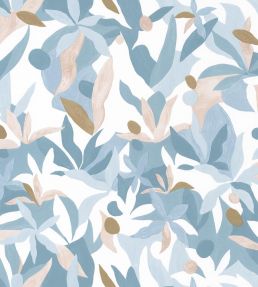 Fauve Wallpaper by Caselio Bleu Beige Dore