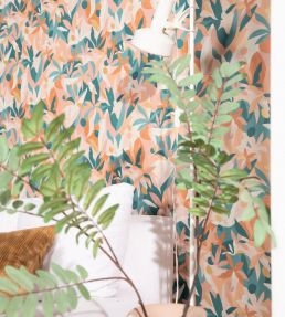 Fauve Wallpaper by Caselio Noisette / Saumon Dore Fond Noir