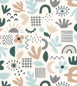Feel Good Wallpaper by Caselio Bleu Vert