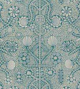 Shell Grotto Fabric by Fermoie Aqua