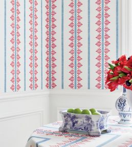 Fern Stripe Wallpaper by Anna French Brown/Slate