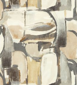 Figura Wallpaper by Clarke & Clarke Linen/Charcoal