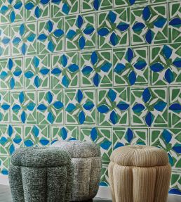Fiori Wallpaper by Christopher Farr Cloth Slate