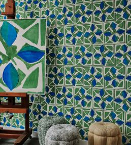 Fiori Wallpaper by Christopher Farr Cloth Slate