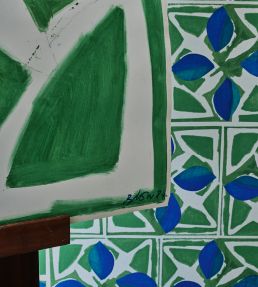 Fiori Wallpaper by Christopher Farr Cloth Slate