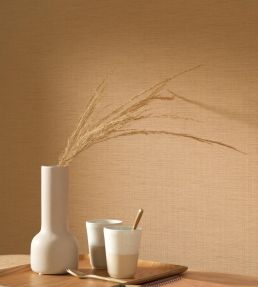 Five O'clock Plain Wallpaper by Casadeco Beige Cognac