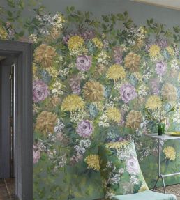 Fleur D'Artistes Mural by Designers Guild Vintage Green