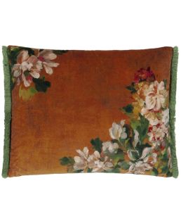 Fleurs D Artistes Velours Cushion 45 x 60cm by Designers Guild Terracotta