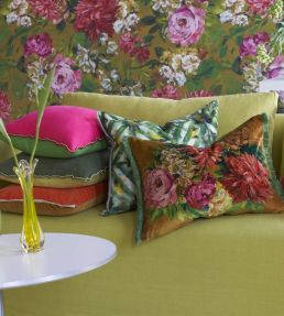 Fleurs D Artistes Velours Cushion 45 x 60cm by Designers Guild Terracotta