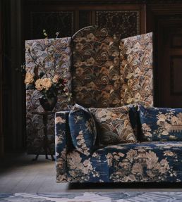 Floating Pavilion Velvet Fabric by Liberty Kelp