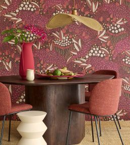 Floral Batik Mural by Eijffinger Red