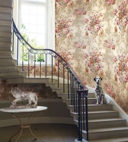 Floral Rococo Wallpaper by Mulberry Home Red / Plum