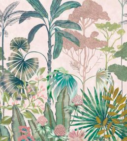 Floreana Wallpaper in Bleached Coral / Succulent / Fig Leaf by ...