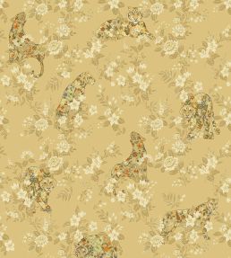 Flowered Felines Mural by Eijffinger Yellow / Ochre
