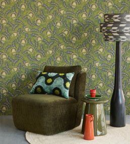 Flowers of Africa Wallpaper by Eijffinger Green