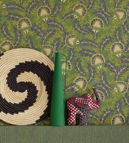 Flowers of Africa Wallpaper by Eijffinger Green