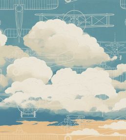 Fly With Me Vinyl Mural by Today Interiors Blue