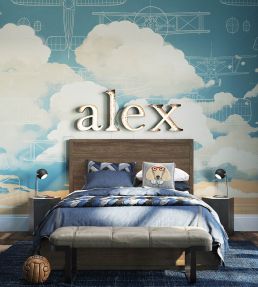 Fly With Me Vinyl Mural by Today Interiors Blue