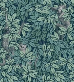 Foglie e Scimmie Wallpaper by Cole & Son Viridian