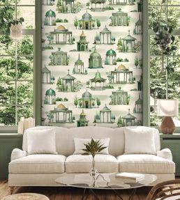 Follies Wallpaper by Mulberry Home Plum