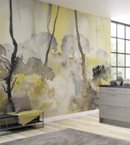 Forest Seasons Mural by Ohpopsi Slate & Linen