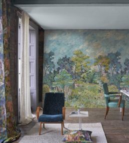 Foret Impressionniste Grasscloth Mural by Designers Guild Celadon