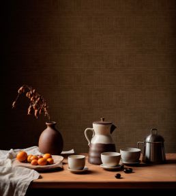 Fretwork Wallpaper by Coordonne Chocolate