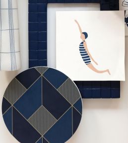 Funny Swim Wallpaper by Caselio Midnight Blue
