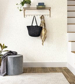 Gaze Metal Wallpaper by Caselio Vert Eucalyptus Or