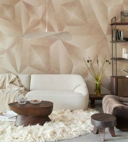 Geo Diamond Mural by Eijffinger Brown/Taupe
