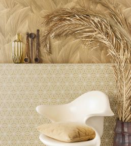 Geo Floral Wallpaper by Eijffinger Gold