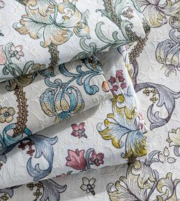 Golden Lily Embroidery Fabric by Clarke & Clarke Dove