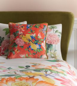 Golden Parrot Cushion 43 x 43cm by Clarke & Clarke Coral