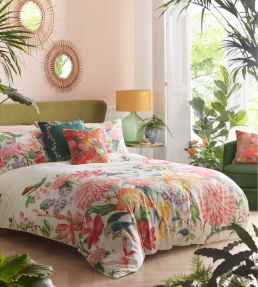 Golden Parrot Cushion 43 x 43cm by Clarke & Clarke Coral