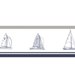 Gone Sailing Border Wallpaper by Today Interiors Grey/Navy