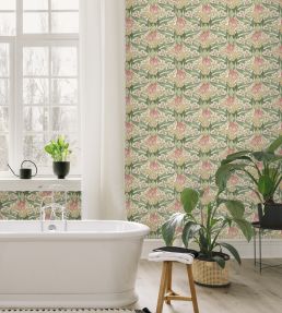 Tulip & Jasmine Wallpaper by GP & J Baker Red/Green