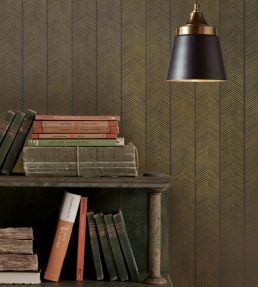 Herringbone Wallpaper by GP & J Baker Stone
