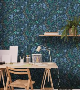Joy Wallpaper by Caselio Bleu Indigo
