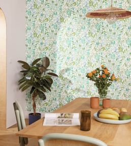 Joy Wallpaper by Caselio Vert Mauve