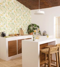 Joy Wallpaper by Caselio Vert Mauve