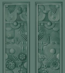 Greenhouse Gathering Window Mural by Moooi Forest Green