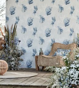 Halfmoon Wallpaper by Harlequin Stillness / Indigo
