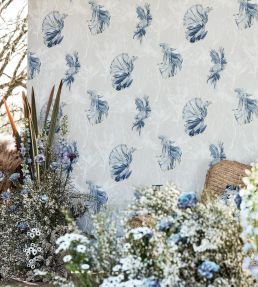 Halfmoon Wallpaper by Harlequin Stillness / Indigo