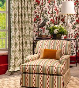Halki Stripe Fabric by GP & J Baker Teal/Ochre