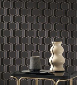 Hamilton Wallpaper by Casadeco Noir Reglisse