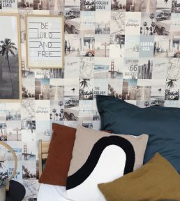 Happy Place Wallpaper by Caselio Bleu Gris
