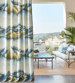 Kailani Fabric by Harlequin Marine/Lime